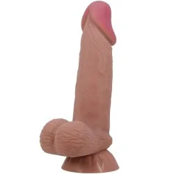 Pretty Love - Série Sliding Skin Dildo Realístico Com Ventosa Deslizante Pele Marrom 19,4 Cm
