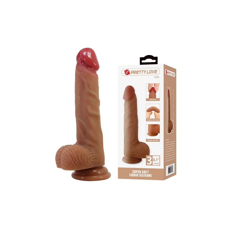 Pretty Love - Lisle Dildo Realista Com Ventosa 20,6 Cm -Ø- 4,2 Cm