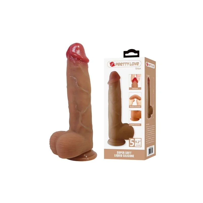 Pretty Love - Orton Dildo Realista Com Ventosa 23,5 Cm -Ø- 4,9 Cm