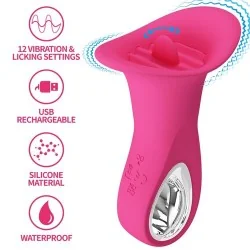 Pretty Love - Clyde Vibrador Oral Língua Vibrante 12 Vibrações Rosa