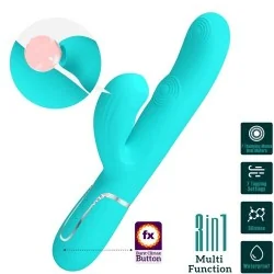 Pretty Love - Perlita Multifuncional 3 Em 1 Vibrador Ponto G Aqua Verde