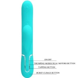 Pretty Love - Perlita Multifuncional 3 Em 1 Vibrador Ponto G Aqua Verde