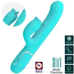 Pretty Love - Vibrador De Coelho Com Lambida Aqua Verde