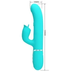 Pretty Love - Vibrador De Coelho Com Lambida Aqua Verde