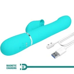 Pretty Love - Vibrador Coelho Pérolas Aqua Verde