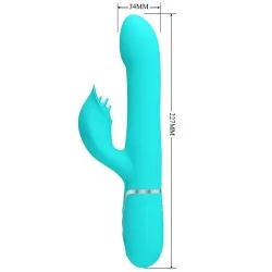 Pretty Love - Vibrador Coelho Pérolas Aqua Verde