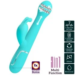 Pretty Love - Vibrador Coelho Dejon 3 Em 1 Multifuno Aqua Verde