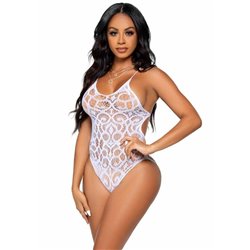 Leg Avenue Teddy de Encaixe e Tiras Branco