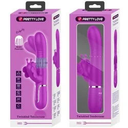 Pretty Love - Vibrador Coelho Multifunções 4 Em 1 Borbolete Roxo