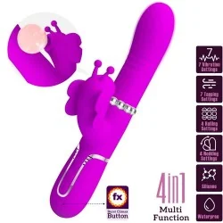 Pretty Love - Vibrador Coelho Multifunções 4 Em 1 Borbolete Roxo