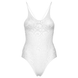 Leg Avenue Teddy de Encaixe e Tiras Branco