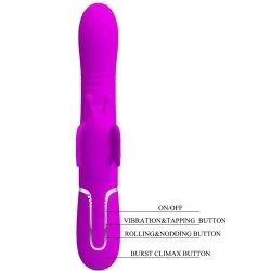 Pretty Love - Vibrador Coelho Multifunções 4 Em 1 Borbolete Roxo