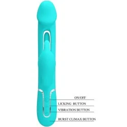 Pretty Love - Vibrador Coelho Dejon 3 Em 1 Multifuno Aqua Verde