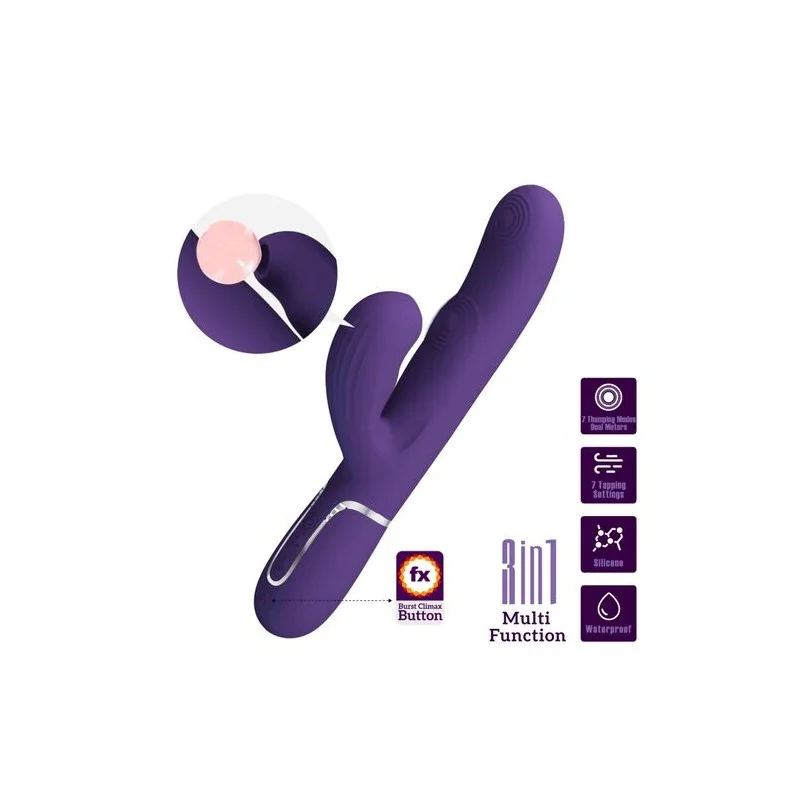 Pretty Love - Perlita Vibrador G-Spot 3 Em 1 Multifuno Roxo