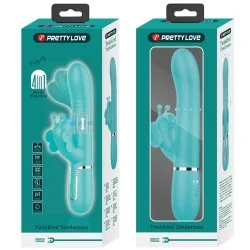 Pretty Love - Vibrador Coelho Multifunções 4 Em 1 Borboleta Aqua Verde