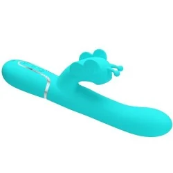 Pretty Love - Vibrador Coelho Multifunções 4 Em 1 Borboleta Aqua Verde