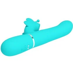 Pretty Love - Vibrador Coelho Multifunções 4 Em 1 Borboleta Aqua Verde