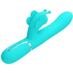 Pretty Love - Vibrador Coelho Multifunções 4 Em 1 Borboleta Aqua Verde