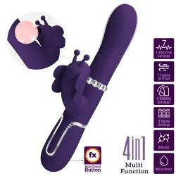 Pretty Love - Vibrador Coelho Multifunções 4 Em 1 Borboleta Roxo