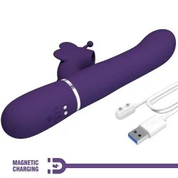 Pretty Love - Vibrador Coelho Multifunções 4 Em 1 Borboleta Roxo