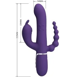 Pretty Love - Cammy Vibrador Triplo Multifuncional 4 em 1 Roxo