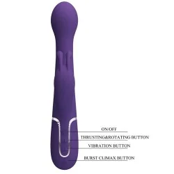 Pretty Love - Dejon Vibrador Coelho 3 Em 1 Multifuno Roxo