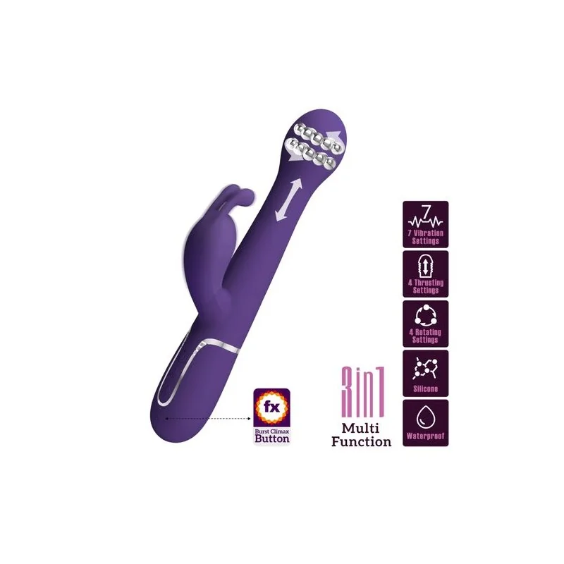 Pretty Love - Dejon Vibrador Coelho 3 Em 1 Multifuno Roxo
