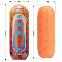 Pretty Love - Twin Balls Masturbador Masculino Laranja