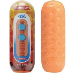 Pretty Love - Twin Balls Masturbador Masculino Laranja