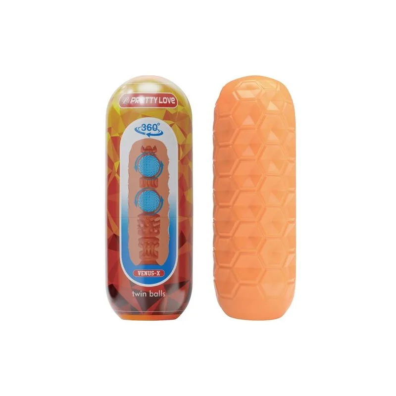 Pretty Love - Twin Balls Masturbador Masculino Laranja