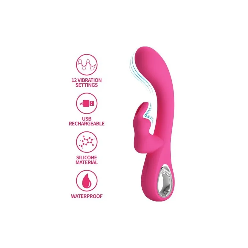 Pretty Love - Novak Rabbit Vibrador 12 Vibrações Rosa