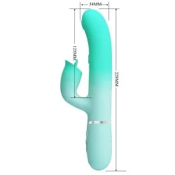 Pretty Love - Gigi Multifuncional Coelho Vibrador Aqua Verde