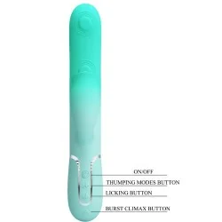 Pretty Love - Gigi Multifuncional Coelho Vibrador Aqua Verde