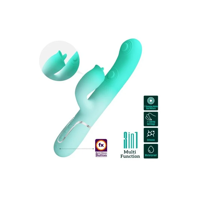 Pretty Love - Gigi Multifuncional Coelho Vibrador Aqua Verde