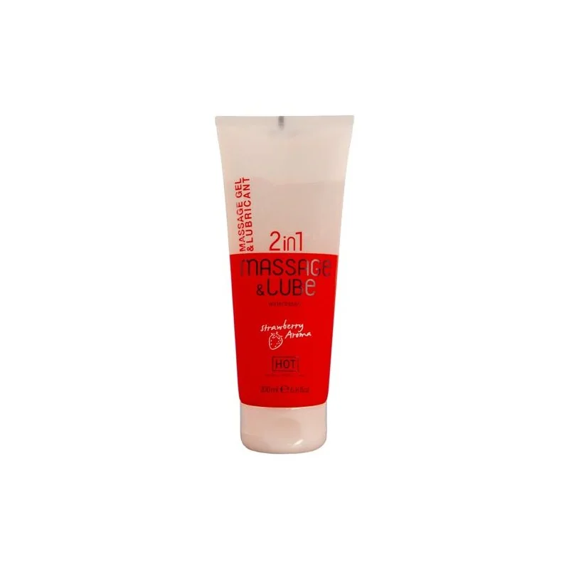 Hot - Gel De Massagem E Deslizamento 2 Em 1 Morango 200 ML