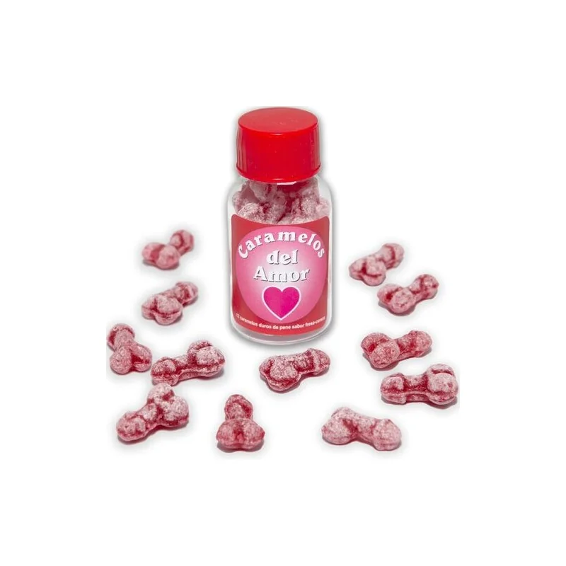 Diablo Picante - 12 Doces De Amor Em Forma De Pênis Morango/Cereja