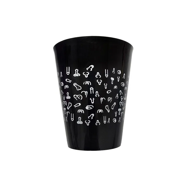 Diablo Picante - Copo Preto 500 ML Com Pênis Brancos