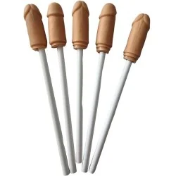 Diablo Picante - 5 Lápis Com Ponta De Pênis Natural