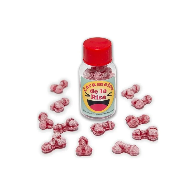 Diablo Picante - 12 Doces De Risada Em Forma De Pênis Morango/Cereja