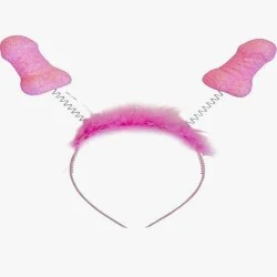 Diablo Picante - 6 Unidades Antenas Pito Rosa Glitter