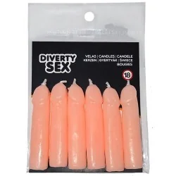 Diablo Picante - 6 Velas Em Forma De Pênis De Carne