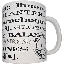 Diablo Picante - Caneca Branca Com Sinónimos De Peitos 370 ML