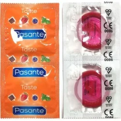 Pasante - Saco De Preservativos Sabor Morango 144 Unidades