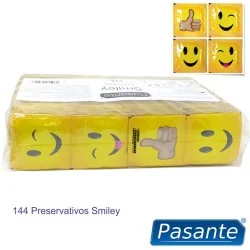Pasante - Saco De Preservativos Smiley 144 Unidades