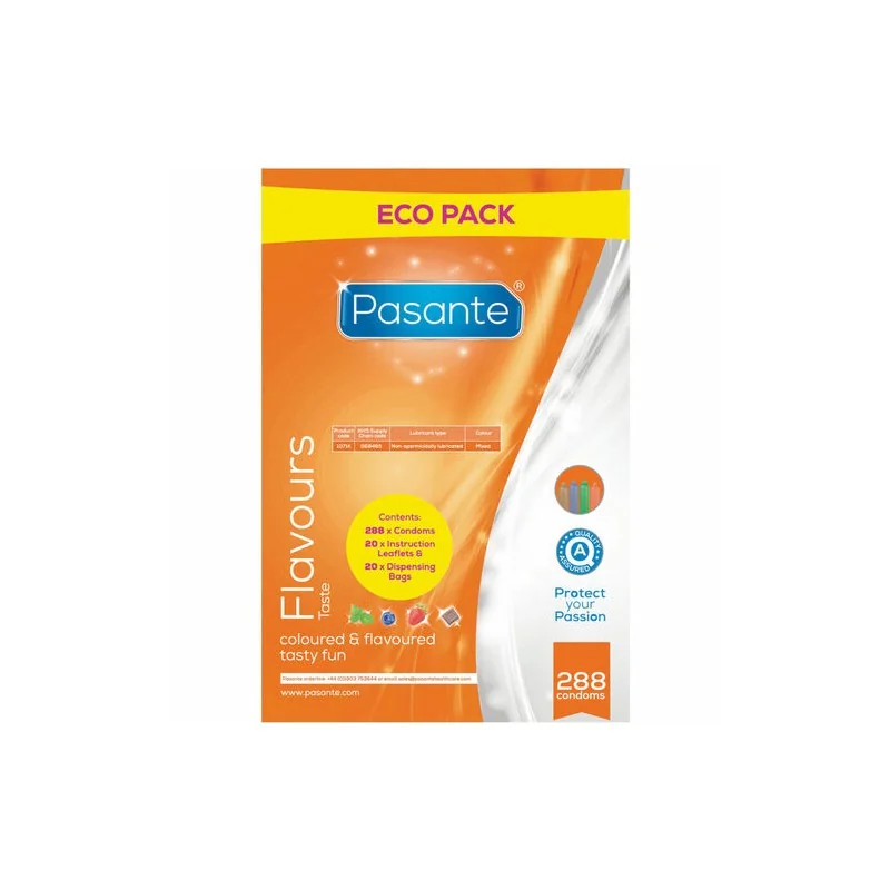 Pasante - Saco De Sabores Eco Pack Preservativos 288 Unidades