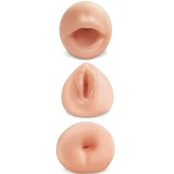 Kit Masturbadores Realista Boca, Vagina E Ânus Fanta Flesh