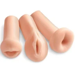 Kit Masturbadores Realista Boca, Vagina E Ânus Fanta Flesh