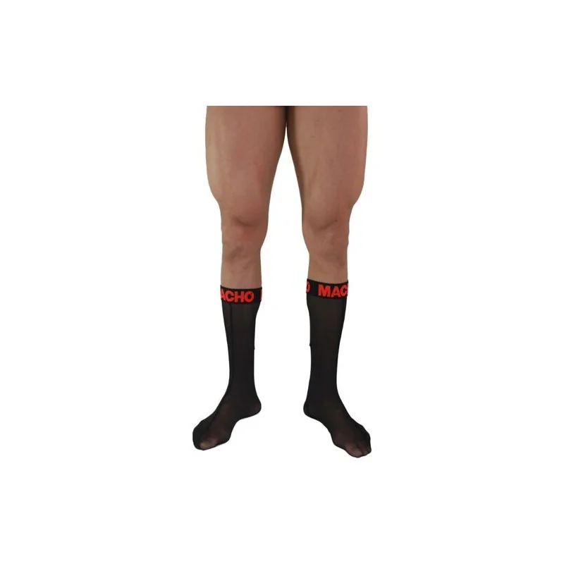 Meias Masculinas Finas Pretas/Vermelha Tamanho Único