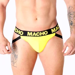 Cueca Masculina Mx25A Em Lycra Amarela, Tamanho XL.