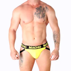 Cueca Masculina Mx25A Em Lycra Amarela, Tamanho XL.
